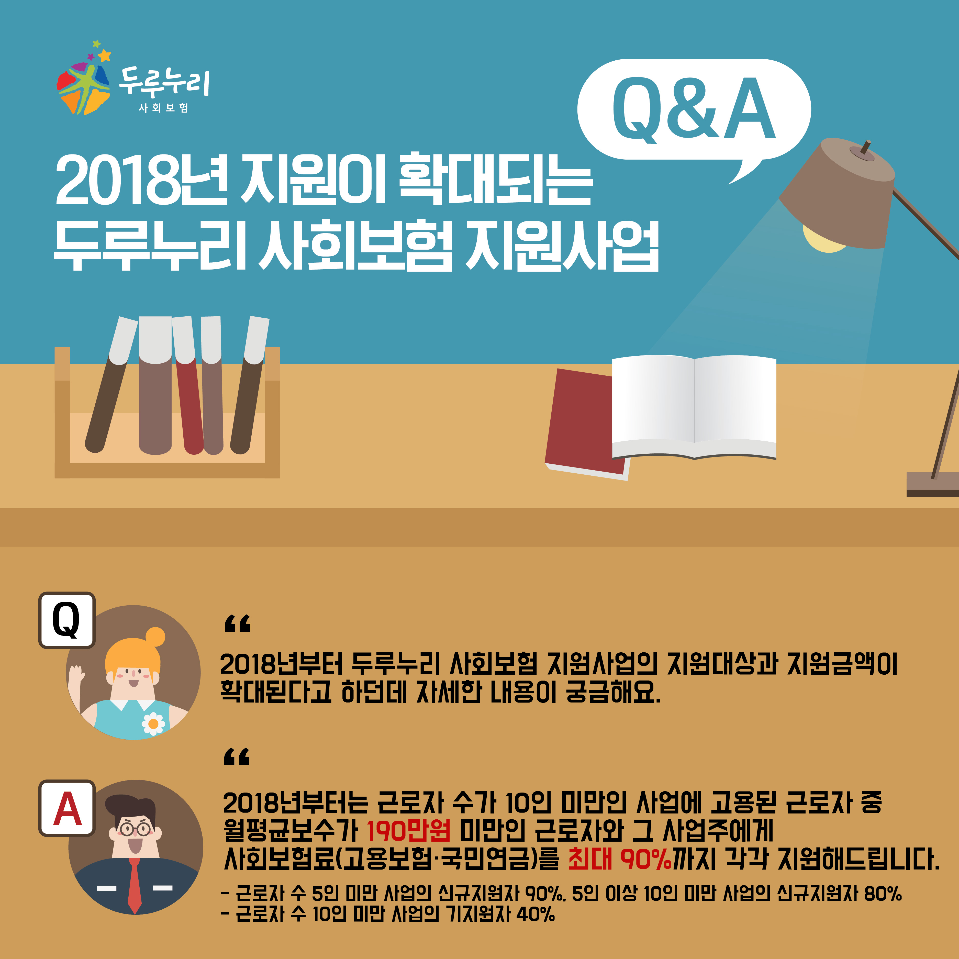 [Q&A] 2018년 지원이 확대되는 두루누리 사회보험료 지원사업. 자세한 내용이 궁금해요